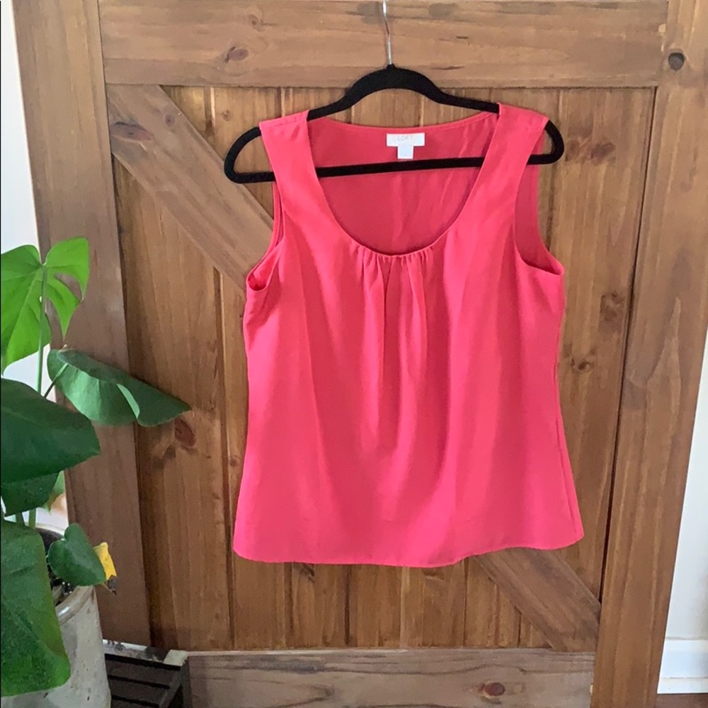 Coral gathered neck shell from Loft